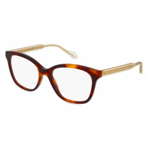 Gucci GG0566O Damen-Brille inkl. Gläser Vollrand Cateye Kunststoff-Gestell 52mm/18mm/140mm, braun