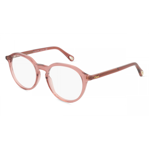 Chloé CH0012O Unisex-Brille inkl. Gläser Vollrand Rund Kunststoff-Gestell 50mm/18mm/140mm, pink