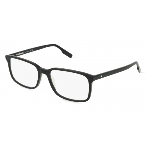 Montblanc MB0152O Herren-Brille inkl. Gläser Vollrand Rechteckig Acetat-Gestell 56mm/17mm/145mm, Schwarz