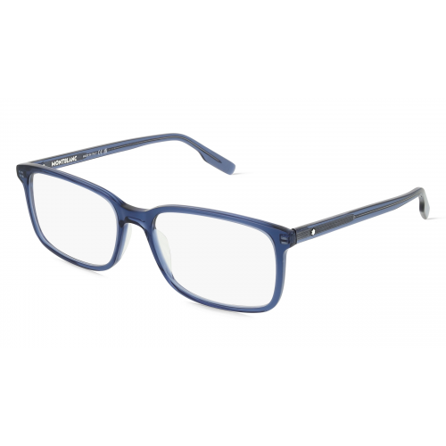 Montblanc MB0152O Herren-Brille inkl. Gläser Vollrand Rechteckig Acetat-Gestell 56mm/17mm/145mm, blau