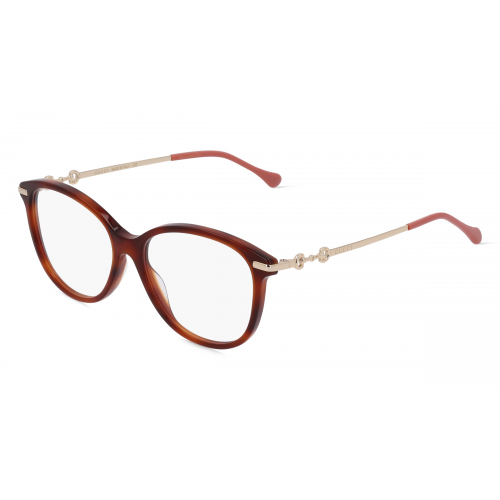 Gucci GG0967O Unisex-Brille inkl. Gläser Vollrand Butterfly Kunststoff-Gestell 53mm/16mm/140mm, braun