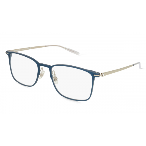 Montblanc MB0193O Herren-Brille inkl. Gläser Vollrand Rechteckig Metall-Gestell 55mm/20mm/145mm, blau