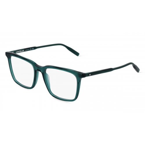 Montblanc MB0011O Herren-Brille inkl. Gläser Vollrand Rechteckig Acetat-Gestell 57mm/19mm/145mm, Grün