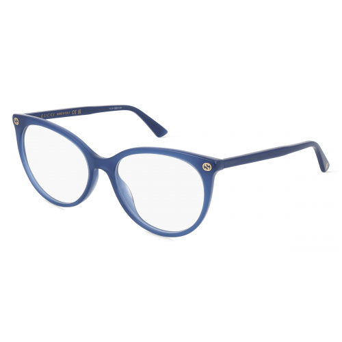 Gucci GG0093O Unisex-Brille inkl. Gläser Vollrand Panto Kunststoff-Gestell 53mm/17mm/140mm, Blau