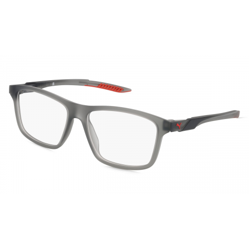 Puma PU0361O Unisex-Brille inkl. Gläser Vollrand Eckig Kunststoff-Gestell 57mm/16mm/145mm, grau