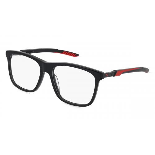 Puma PU0364O Unisex-Brille inkl. Gläser Vollrand Eckig Kunststoff-Gestell 57mm/16mm/140mm, schwarz