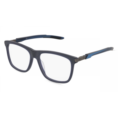 Puma PU0364O Unisex-Brille inkl. Gläser Vollrand Eckig Kunststoff-Gestell 57mm/16mm/140mm, blau