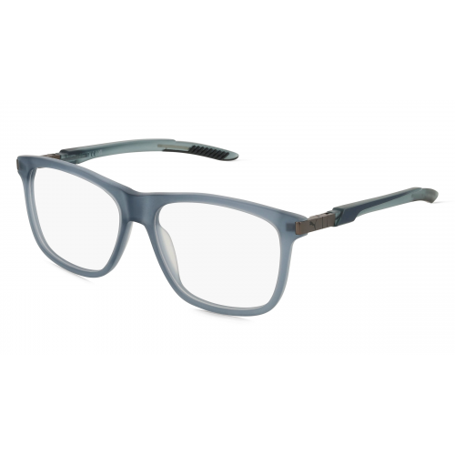 Puma PU0364O Unisex-Brille inkl. Gläser Vollrand Eckig Kunststoff-Gestell 57mm/16mm/140mm, blau