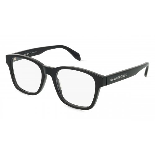 Alexander McQueen AM0356O Unisex-Brille inkl. Gläser Vollrand Eckig Kunststoff-Gestell 53mm/19mm/145mm, schwarz