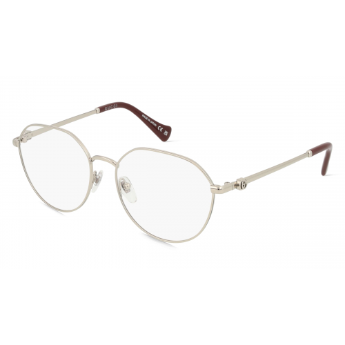 Gucci GG1145O Unisex-Brille inkl. Gläser Vollrand Rund Metall-Gestell 54mm/16mm/140mm, silber