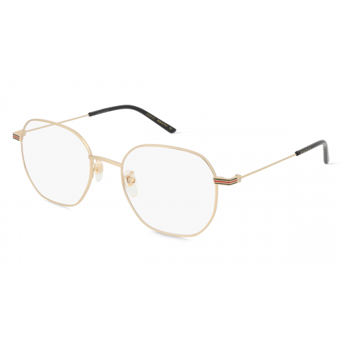 Gucci GG1125OA Unisex-Brille inkl. Gläser Vollrand Achteckig Metall-Gestell 53mm/20mm/145mm, gold