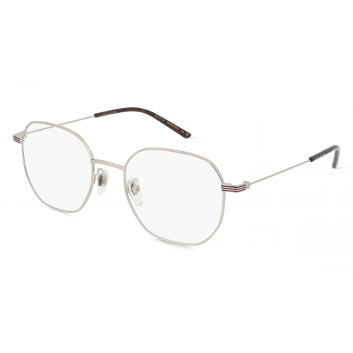 Gucci GG1125OA Unisex-Brille inkl. Gläser Vollrand Achteckig Metall-Gestell 53mm/20mm/145mm, silber