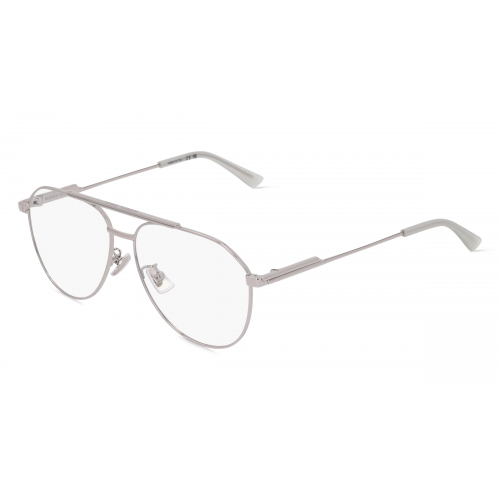 Bottega Veneta BV1158O Unisex-Brille inkl. Gläser Vollrand Pilot Metall-Gestell 57mm/14mm/145mm, silber