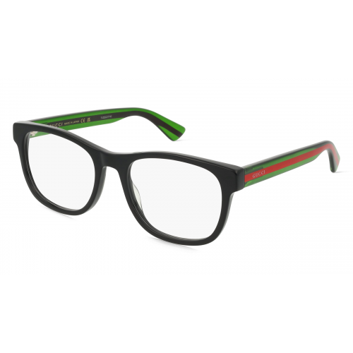 Gucci GG0004ON Unisex-Brille inkl. Gläser Vollrand Eckig Kunststoff-Gestell 53mm/19mm/145mm, schwarz