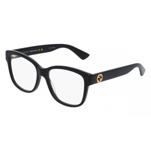 Gucci GG0038ON Damen-Brille inkl. Gläser Vollrand Butterfly Kunststoff-Gestell 54mm/17mm/140mm, schwarz