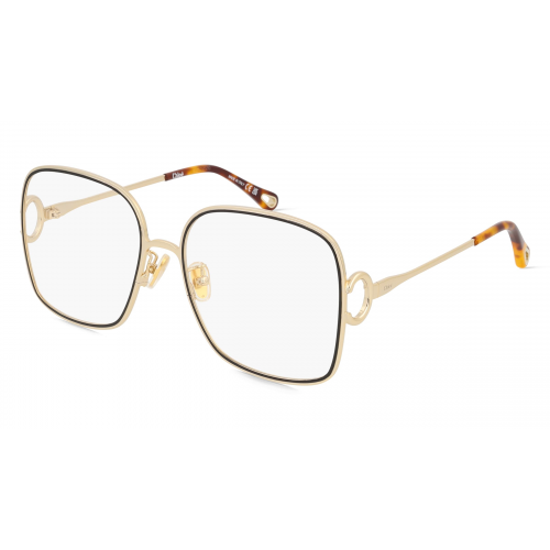 Chloé CH0147O Unisex-Brille inkl. Gläser Vollrand Eckig Metall-Gestell 56mm/17mm/135mm, schwarz