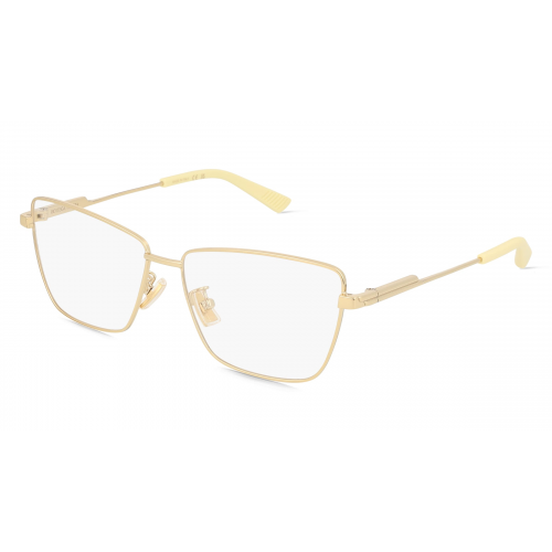 Bottega Veneta BV1197O Unisex-Brille inkl. Gläser Vollrand Cateye Edelstahl-Gestell 57mm/14mm/140mm, gold