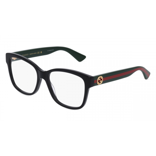 Gucci GG0038ON Damen-Brille inkl. Gläser Vollrand Butterfly Kunststoff-Gestell 54mm/17mm/140mm, schwarz