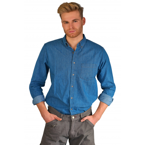 Kera Collection Herren Jeanshemd Denim