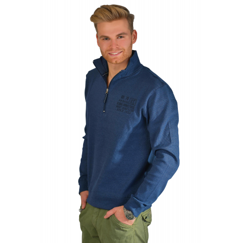 Kera Collection Pullover Troyer-Style blau