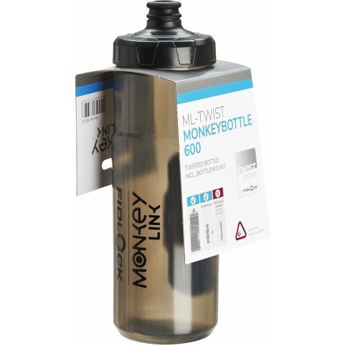 MonkeyLink Trinkflasche ML-MonkeyBottle CO 600ml mit BottleMount (flaschenseitig) rauchgrau
