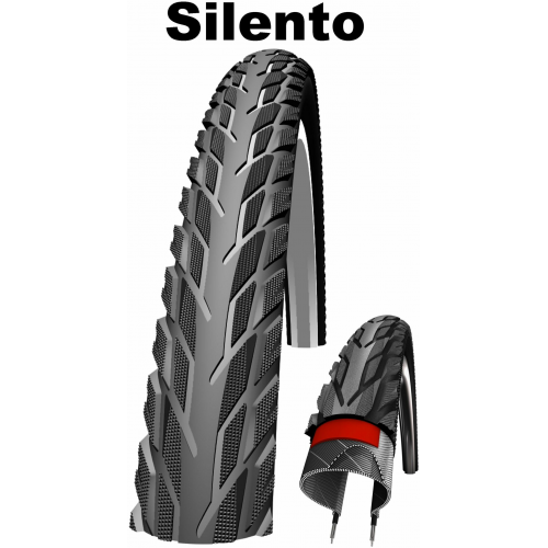 Schwalbe Active Line - Kevlar Guard - Drahtreifen, 26 Zoll Silento (47-559) schwarz/schwarz