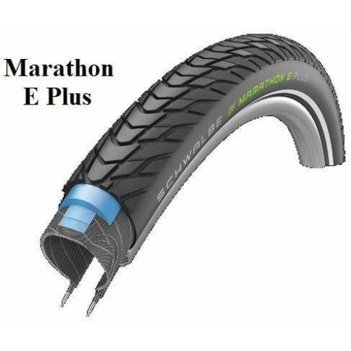 Schwalbe Performance Line, Smart DualGuard - Tube - E-50 - Drahtreifen HS 498 - 28 Zoll Marathon E-Plus (40-622) schwarz/schwarz