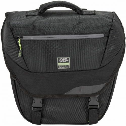 Northwind Gepäckträgertasche Single Pannier Classic (schwarz/lime) schwarz