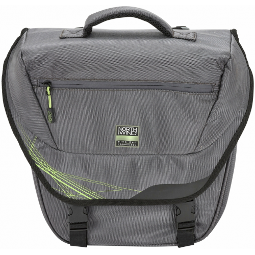 Northwind Gepäckträgertasche Single Pannier Classic (grau/lime) grau