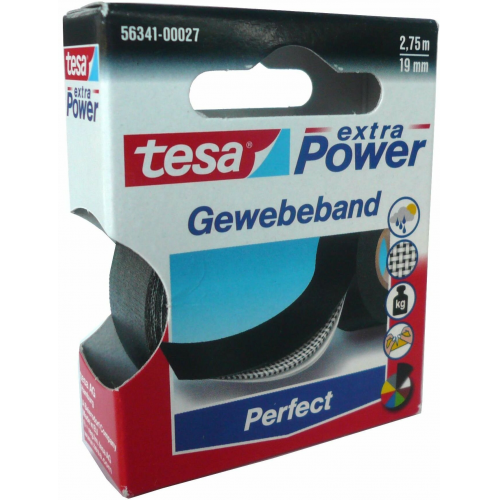 Tesa Lenkerband schwarz 19 x 2,75 m schwarz