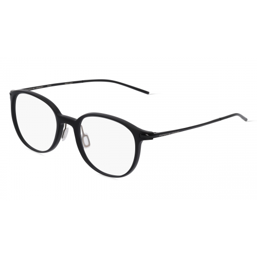 Porsche Design 8734 Unisex-Brille inkl. Gläser Vollrand Rund Kunststoff-Gestell 51mm/20mm/145mm, schwarz