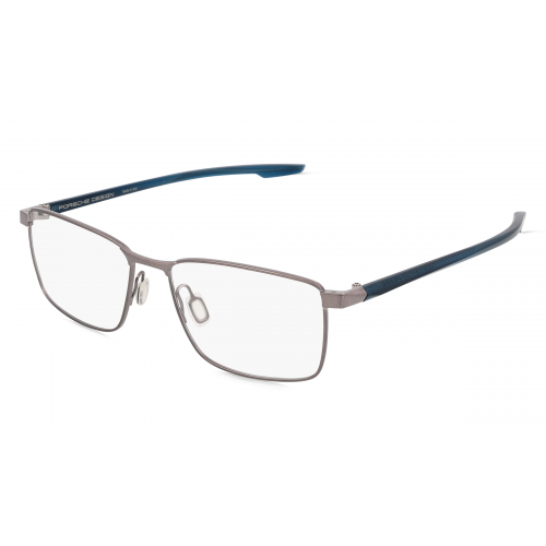 Porsche Design 8733 Unisex-Brille inkl. Gläser Vollrand Eckig Metall-Gestell 55mm/16mm/150mm, grau