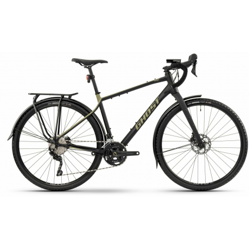 GHOST Asket Essential EQ, 20 Gang Kettenschaltung, Herrenfahrrad, Diamant, Modell 2024, 28 Zoll 53 cm black/light kaki - matt