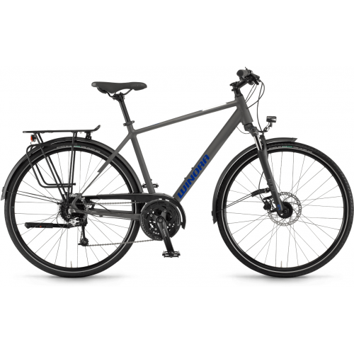 Winora Domingo 27, 27 Gang Kettenschaltung, Herrenfahrrad, Diamant, Modell 2023, 28 Zoll 56 cm microchip grey matt