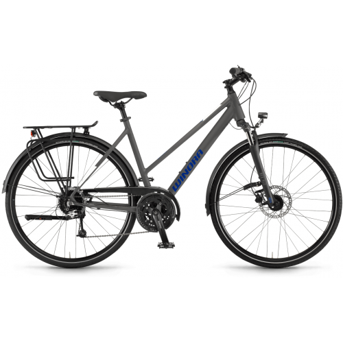 Winora Domingo 27, 27 Gang Kettenschaltung, Damenfahrrad, Trapez, Modell 2023, 28 Zoll 52 cm microchip grey matt