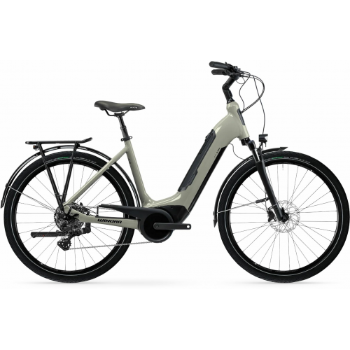 WINORA Tria 10 (500 Wh), 10 Gang Kettenschaltung, Damenfahrrad, Deep, Modell 2024, 28 Zoll 51 cm grey