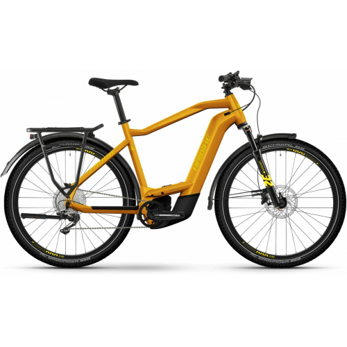 HAIBIKE Trekking 8 (625 Wh), 11 Gang Kettenschaltung, Herrenfahrrad, Diamant, Modell 2024, 27,5 Zoll 50 cm metal lava/yellow