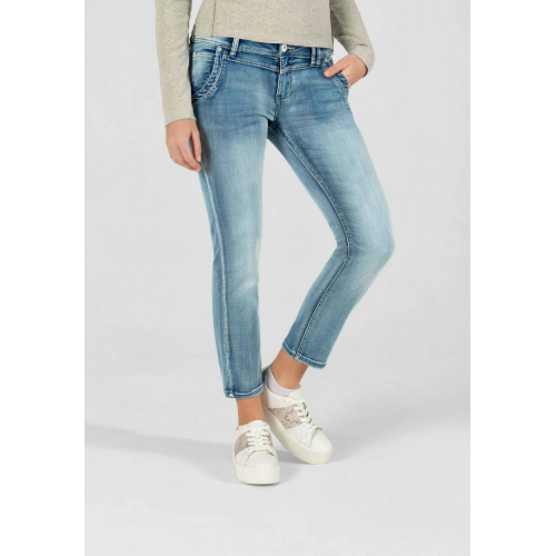 Timezone 7/8 Damenjeans Slim NaliTZ aqua blue wash