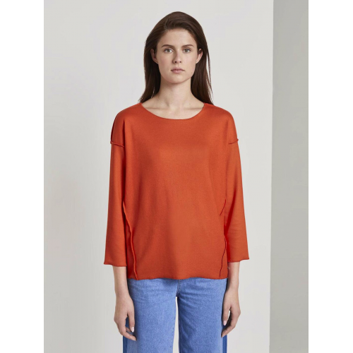 Tom Tailor geripptes Oversized Shirt red