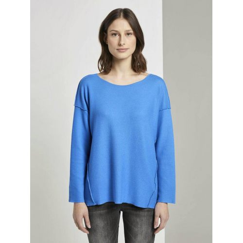 Tom Tailor geripptes Oversized Shirt blue