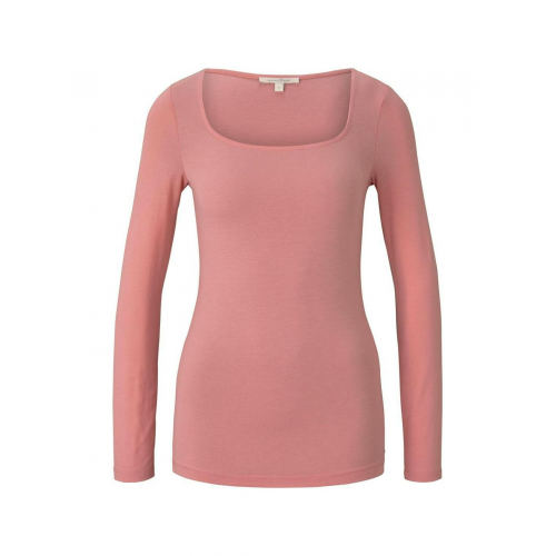 Tom Tailor Shirt mit Carree-Ausschnitt rosa