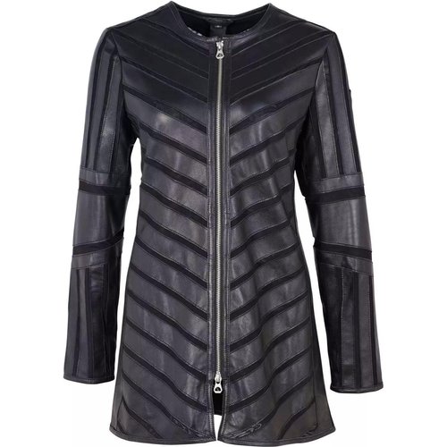 Gipsy Damen Langlederjacke GWNanni Lelev in black mit Mesh-Einsätzen