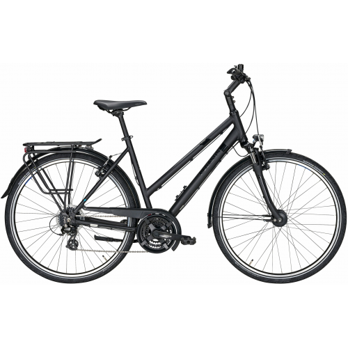 Pegasus Savona SL, 24 Gang Kettenschaltung, Damenfahrrad, Trapez, Modell 2021, 28 Zoll 50 cm black matt/i-silver