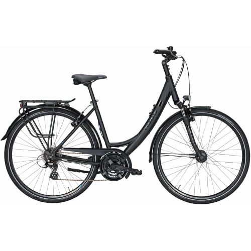 Pegasus Savona SL, 24 Gang Kettenschaltung, Damenfahrrad, Wave, Modell 2021, 28 Zoll 45 cm black matt/i-silver