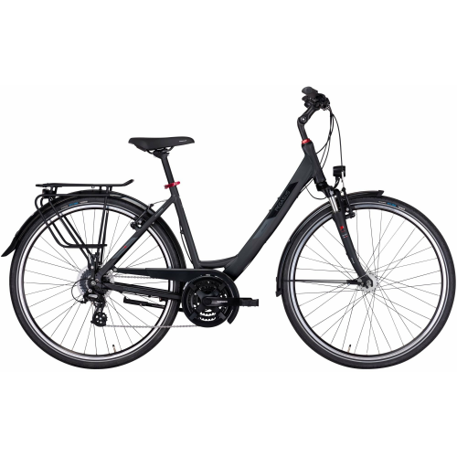 PEGASUS Solero SL 24, 24 Gang Kettenschaltung, Damenfahrrad, Wave, Modell 2022/2023, 28 Zoll 55 cm black matt