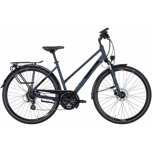 PEGASUS Solero SL Disc 24, 24 Gang Kettenschaltung, Damenfahrrad, Trapez, Modell 2022/2023, 28 Zoll 55 cm sapphire black matt