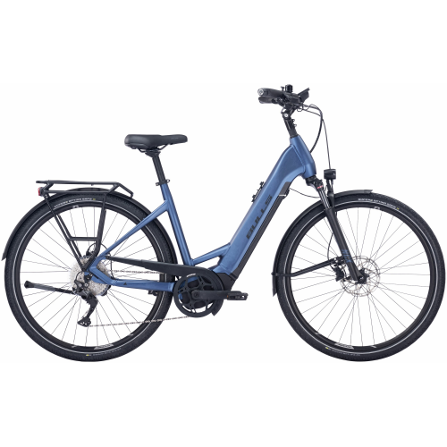 BULLS Lacuba EVO 10 (740 Wh), 10 Gang Kettenschaltung, Damenfahrrad, Wave, Modell 2022/2023, 28 Zoll 45 cm steel blue matt/black matt