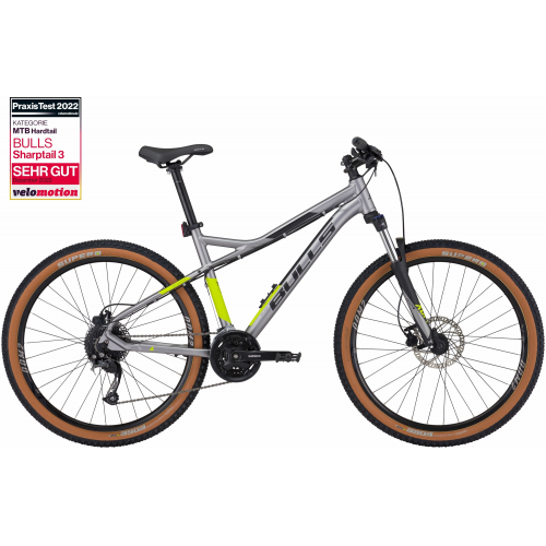 BULLS Sharptail 3 Disc 27,5, 27 Gang Kettenschaltung, Herrenfahrrad, Diamant, Modell 2024, 27,5 Zoll 41 cm silver matt