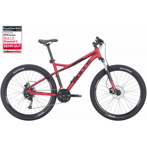 BULLS Sharptail 3 Disc 27,5, 27 Gang Kettenschaltung, Herrenfahrrad, Diamant, Modell 2024, 27,5 Zoll 41 cm hyper red matt