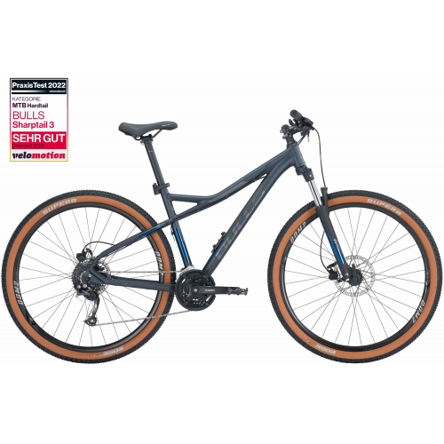 BULLS Sharptail 3 Disc 29, 27 Gang Kettenschaltung, Herrenfahrrad, Diamant, Modell 2024, 29 Zoll 46 cm sapphire black matt